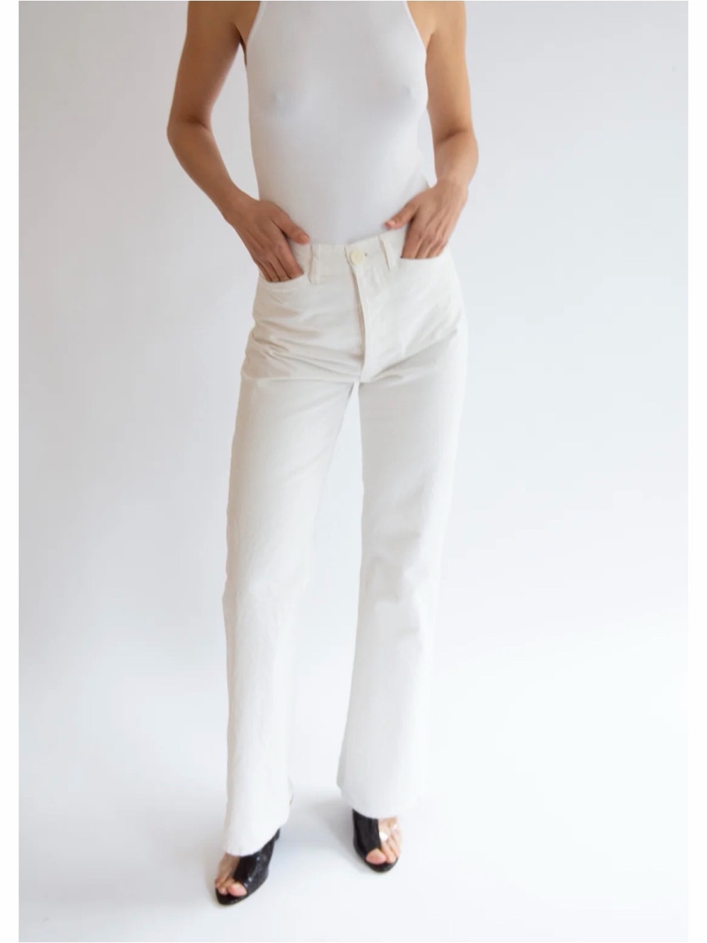 Jesse Kamm White High Rise Pants